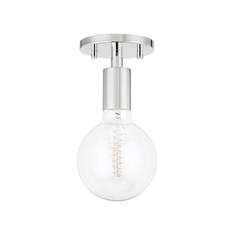 Mitzi H109601-PN Ava One Light Semi Flush Mount, Polished Nickel