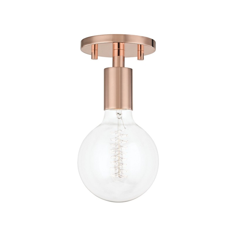 Mitzi H109601-POC Ava One Light Semi Flush Mount, Polished Copper