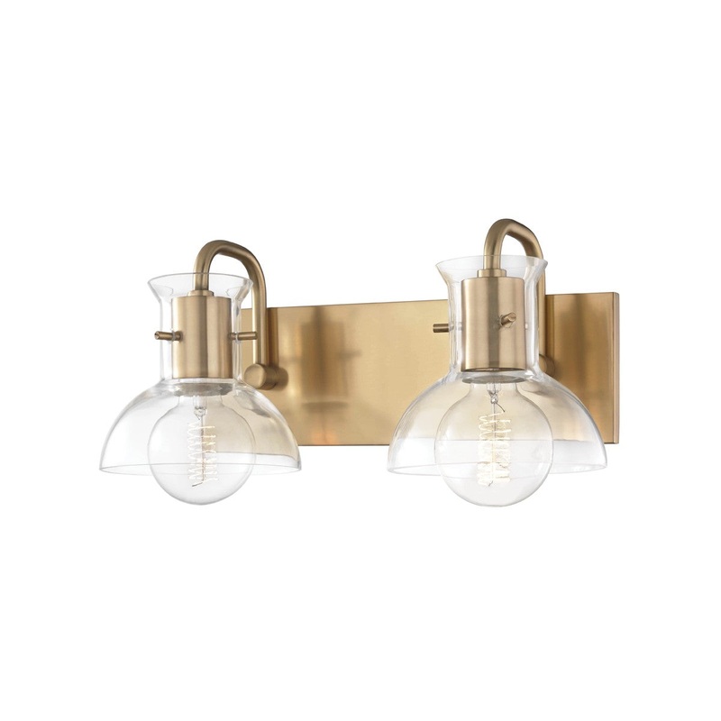 Mitzi H111302-AGB Riley Two Light Bath Bracket, Aged Brass