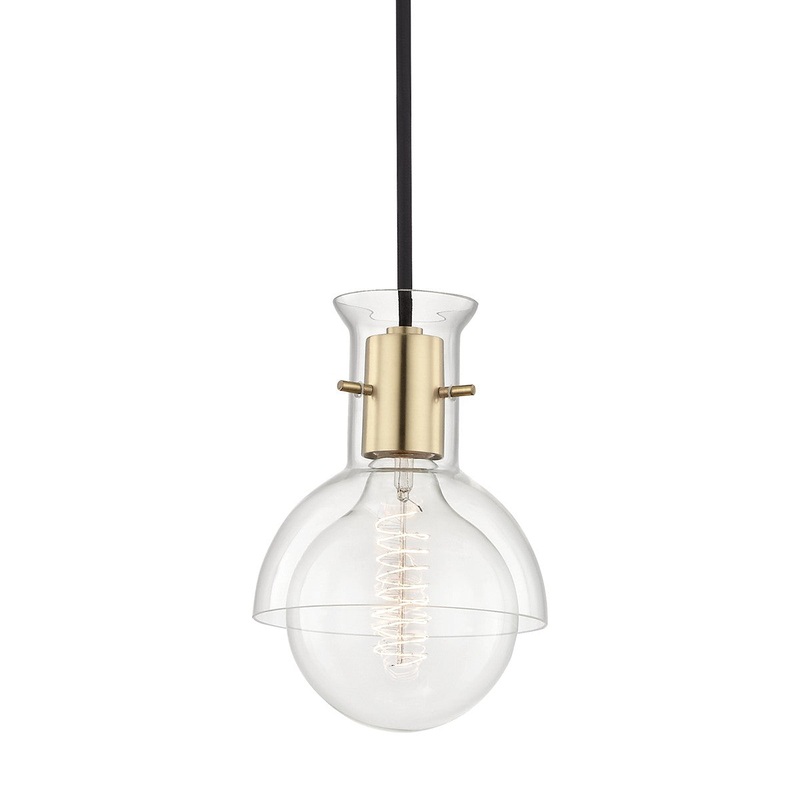 Mitzi H111701G-AGB Riley One Light Pendant, Aged Brass