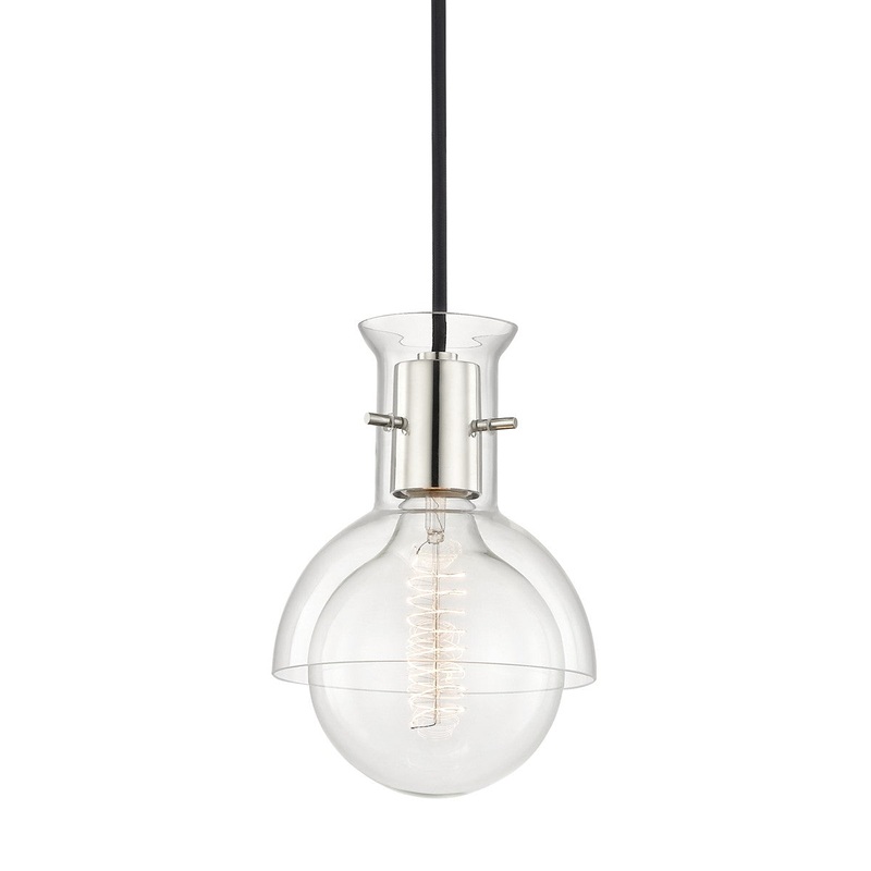 Mitzi H111701G-PN Riley One Light Pendant, Polished Nickel
