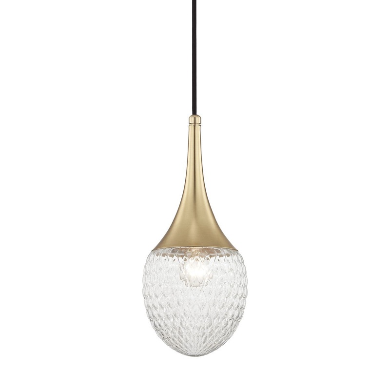 Mitzi H114701A-AGB Bella One Light Pendant, Aged Brass