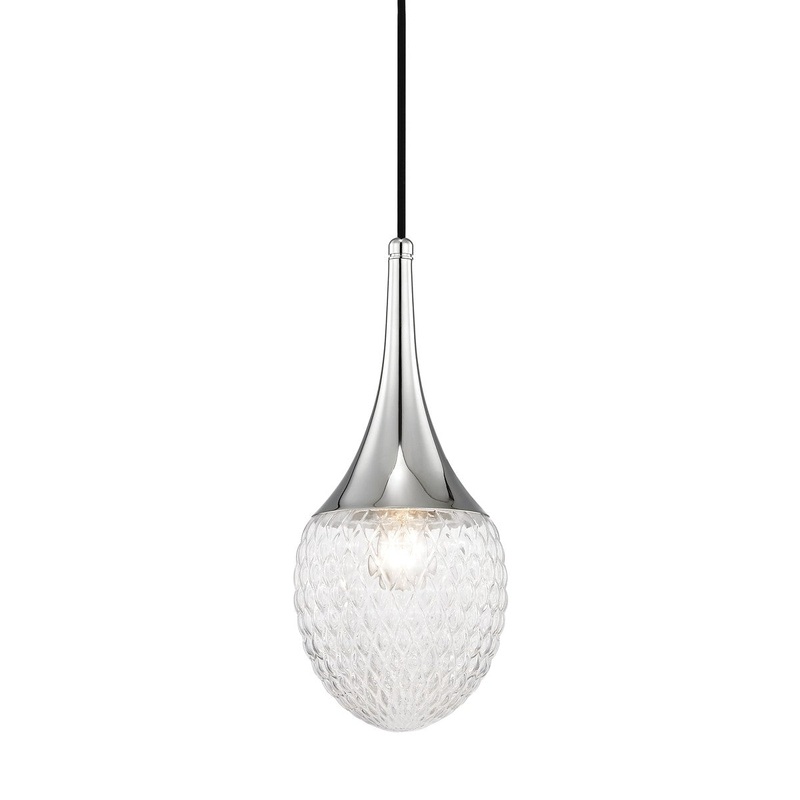 Mitzi H114701A-PN Bella One Light Pendant, Polished Nickel