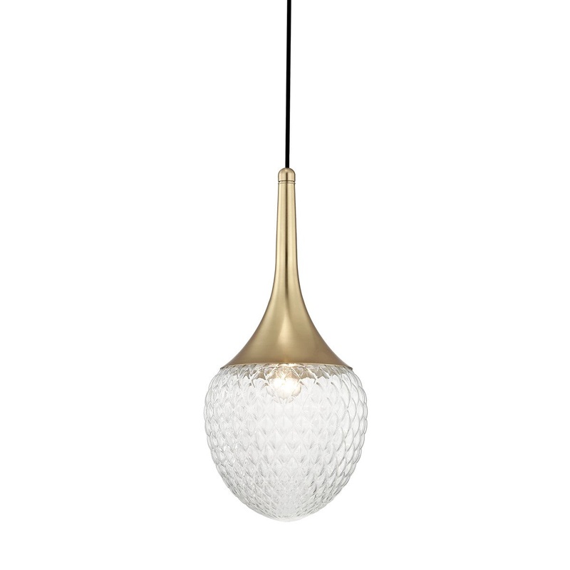 Mitzi H114701B-AGB Bella One Light Pendant, Aged Brass