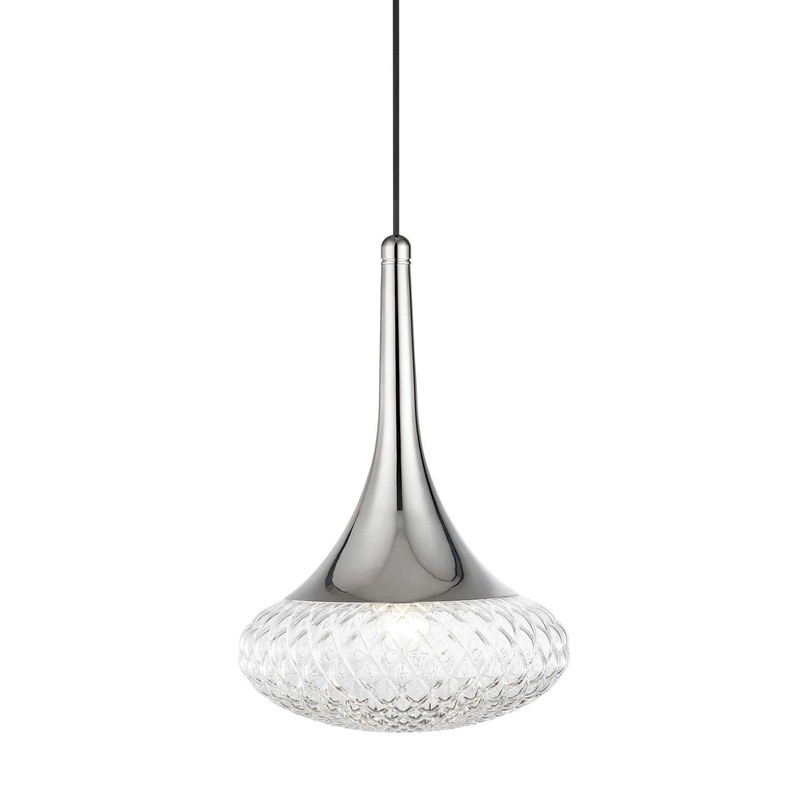 Mitzi H114701D-PN Bella One Light Pendant, Polished Nickel