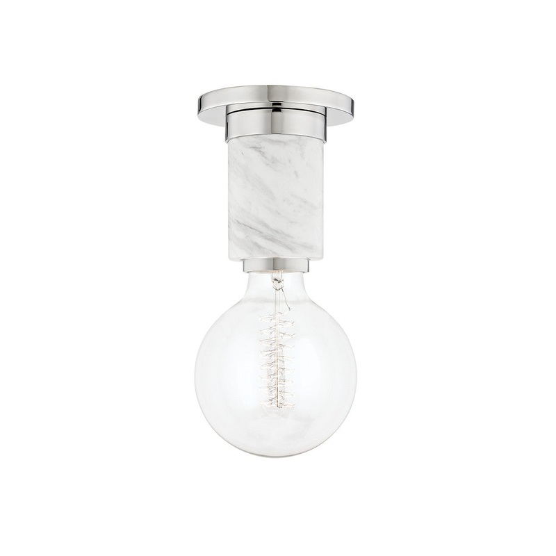 Mitzi H120601-PN Asime One Light Flush Mount, Polished Nickel