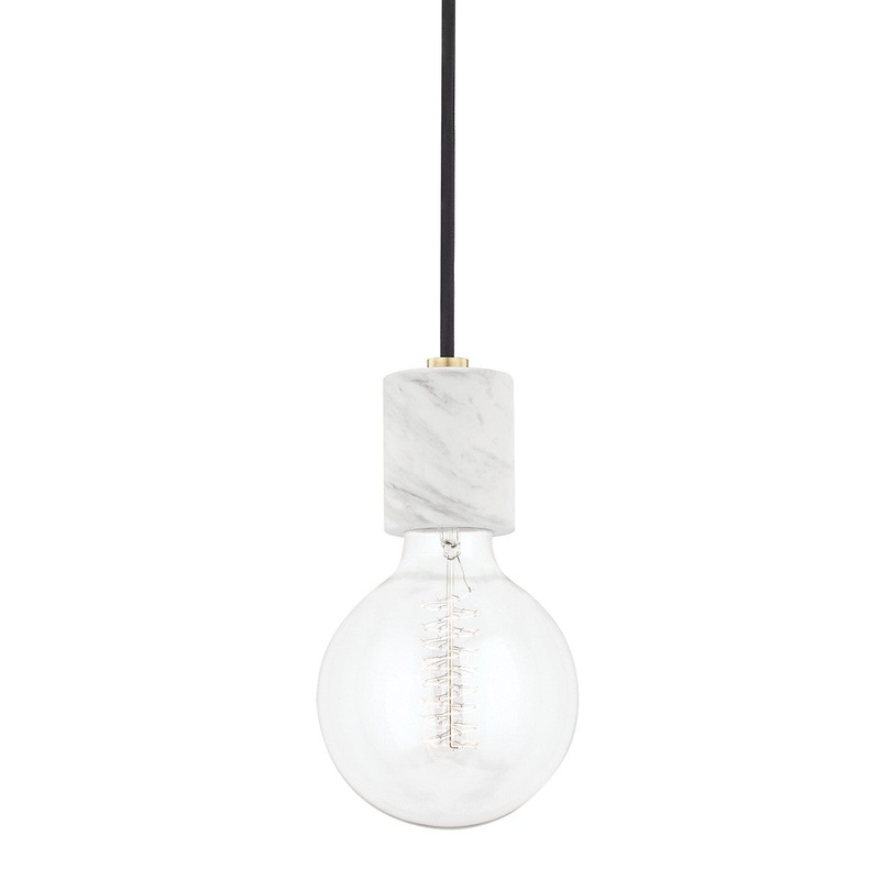 Mitzi H120701-AGB Asime One Light Pendant, Aged Brass
