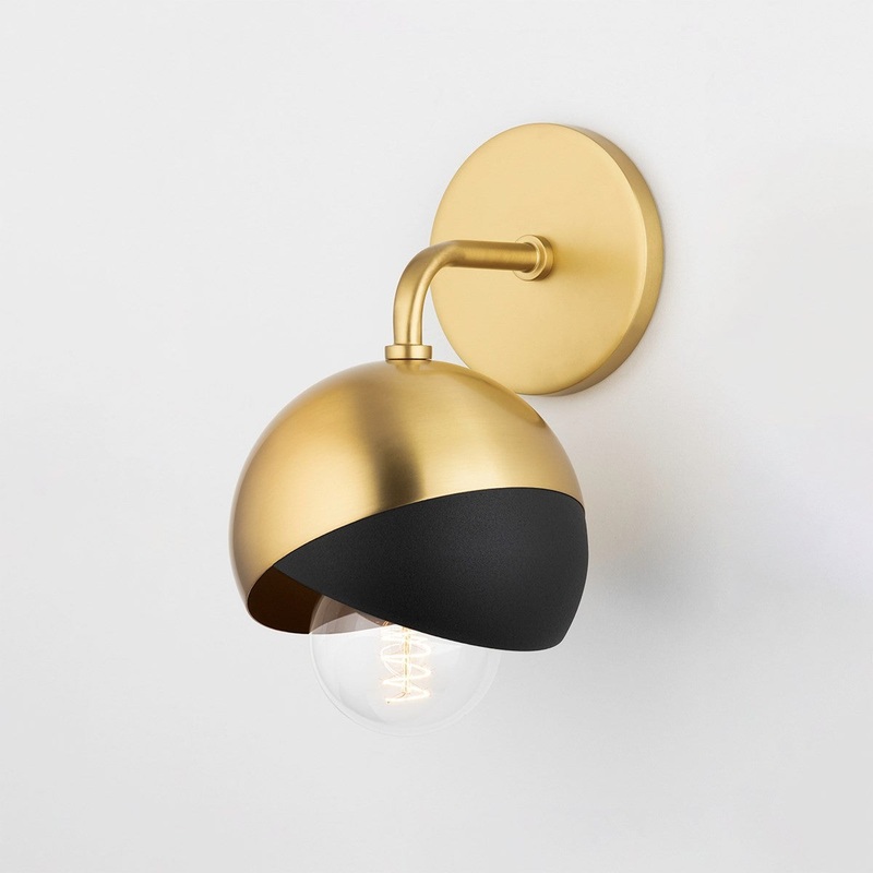 Mitzi H168101-AGB/BK Emma One Light Wall Sconce, Aged Brass/Black