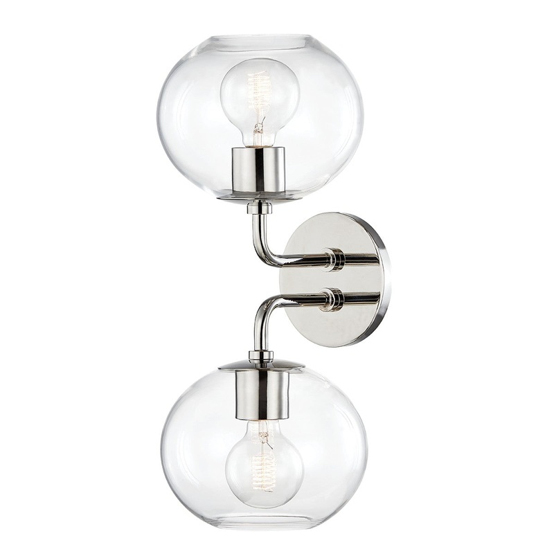 Mitzi H270102-PN Margot Two Light Wall Sconce, Polished Nickel