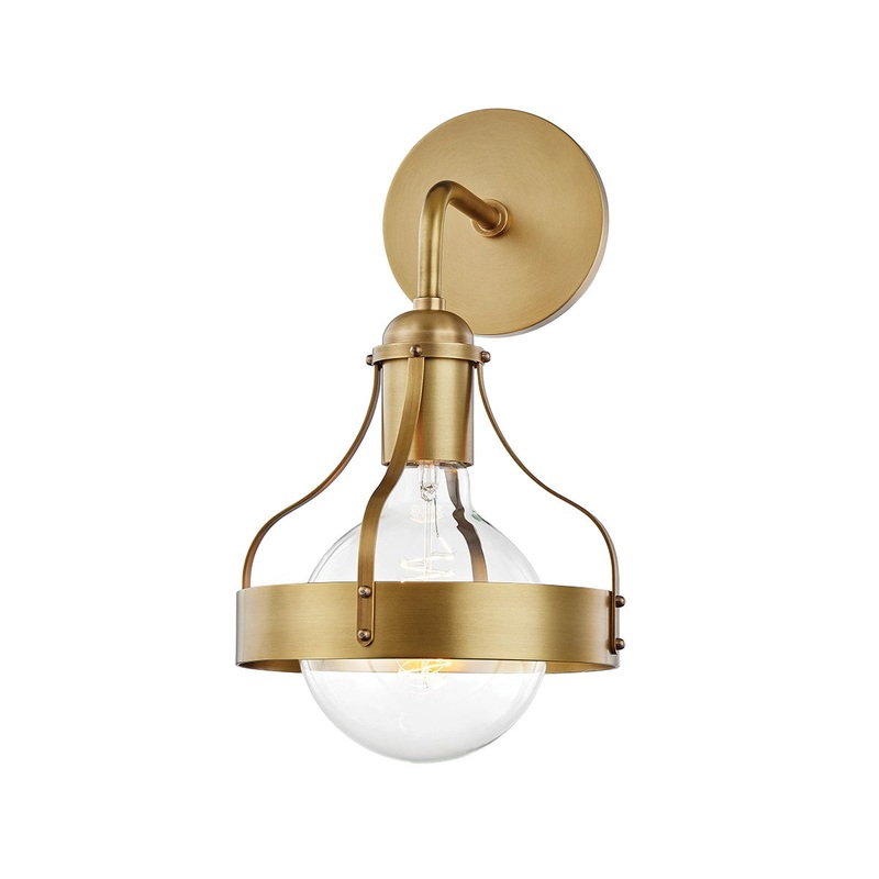 Mitzi H271101-AGB Violet One Light Wall Sconce, Aged Brass