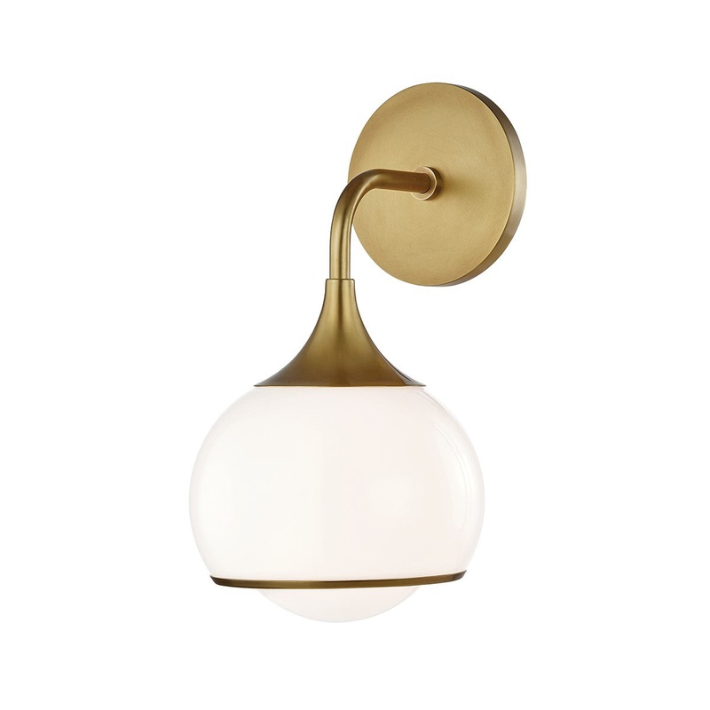Mitzi H281301-AGB Reese One Light Wall Sconce, Aged Brass