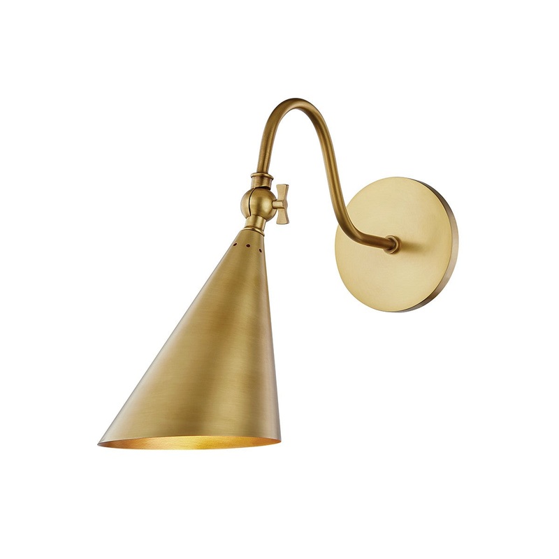 Mitzi H285101-AGB Lupe One Light Wall Sconce, Aged Brass