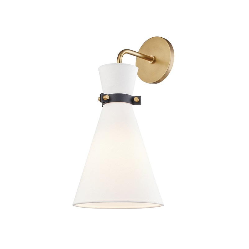 Mitzi H294101-AGB/BK Julia One Light Wall Sconce, Aged Brass/Black