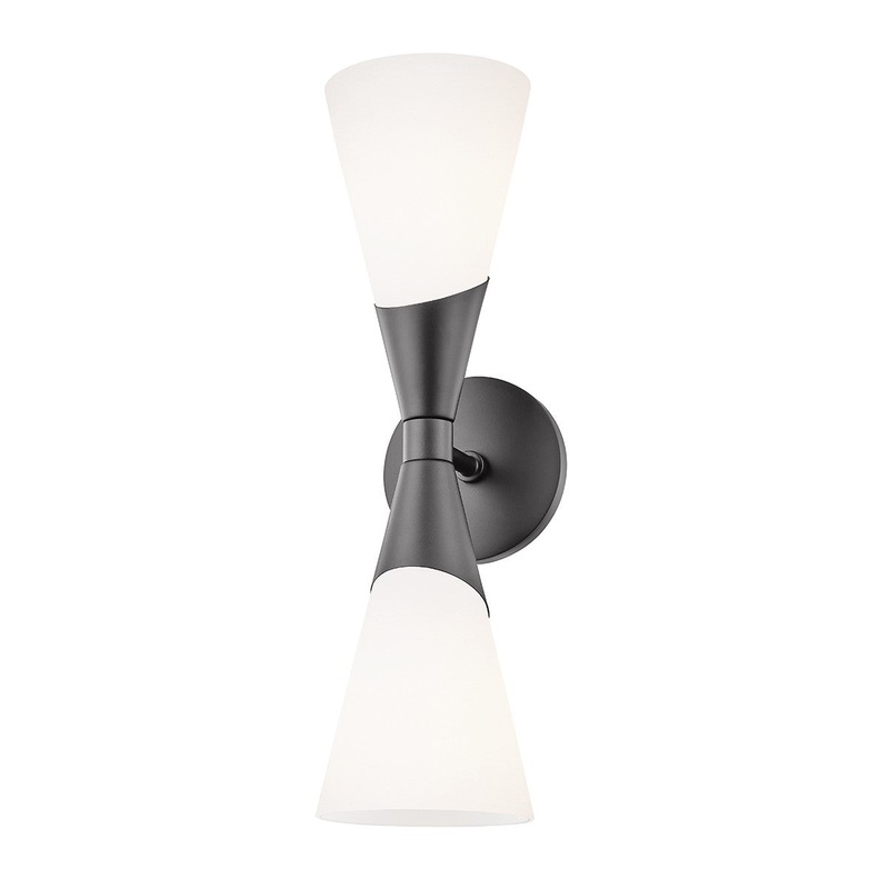 Mitzi H312102-BLK Parker Two Light Wall Sconce, Black