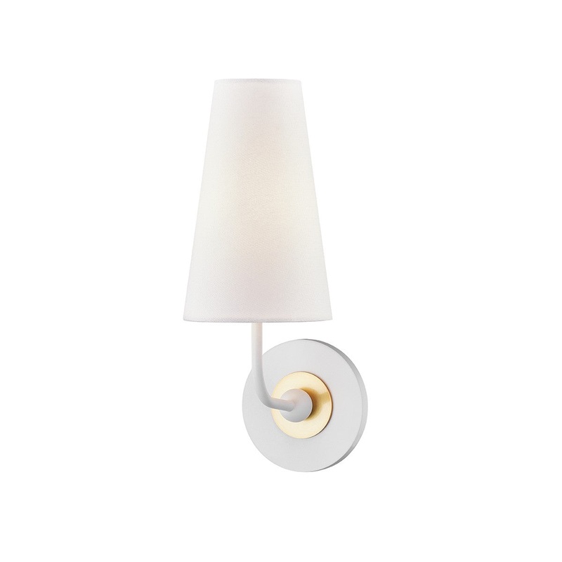 Mitzi H318101-AGB/WH Merri One Light Wall Sconce, Aged Brass/Soft Off White