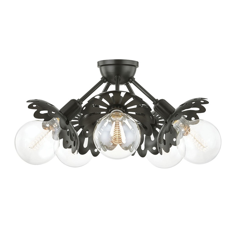 Mitzi H353605-OB Alyssa Five Light Semi Flush Mount, Old Bronze