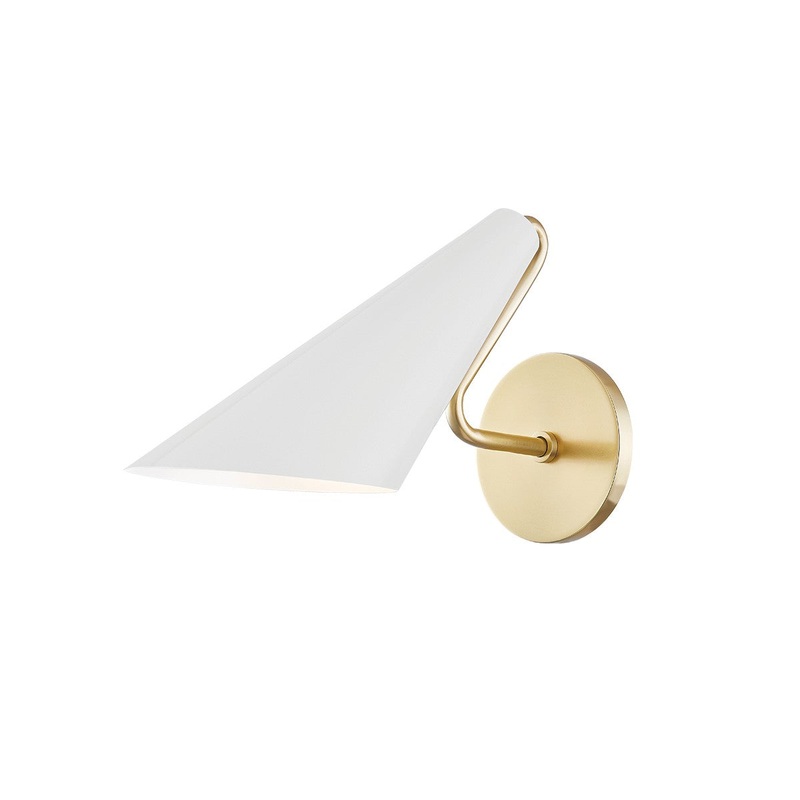 Mitzi H399101-AGB/DG Talia One Light Wall Sconce, Aged Brass/Dove Gray Combo