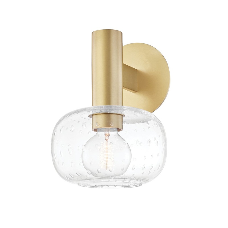 Mitzi H403301-AGB Harlow One Light Wall Sconce, Aged Brass