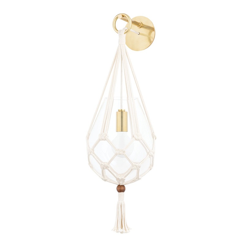 Mitzi H411101-AGB Tessa One Light Wall Sconce, Aged Brass