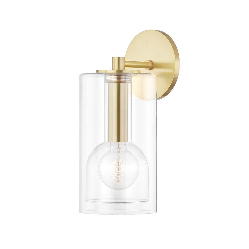 Mitzi H415101A-AGB Belinda One Light Wall Sconce, Aged Brass