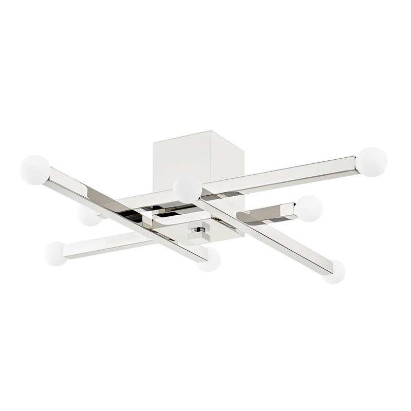 Mitzi H463508-PN Dona Eight Light Flush Mount, Polished Nickel