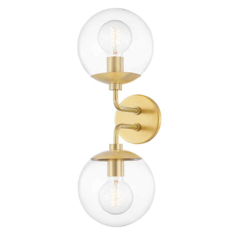 Mitzi H503102-AGB Meadow Two Light Wall Sconce, Aged Brass
