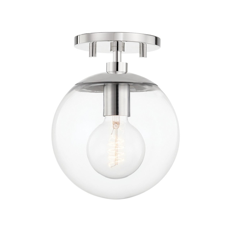 Mitzi H503601-PN Meadow One Light Semi Flush Mount, Polished Nickel