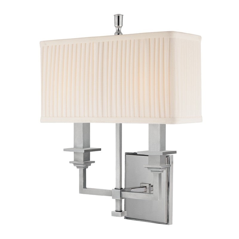 Hudson Valley 242-PN Berwick Two Light Wall Sconce, Polished Nickel (Discontinued)