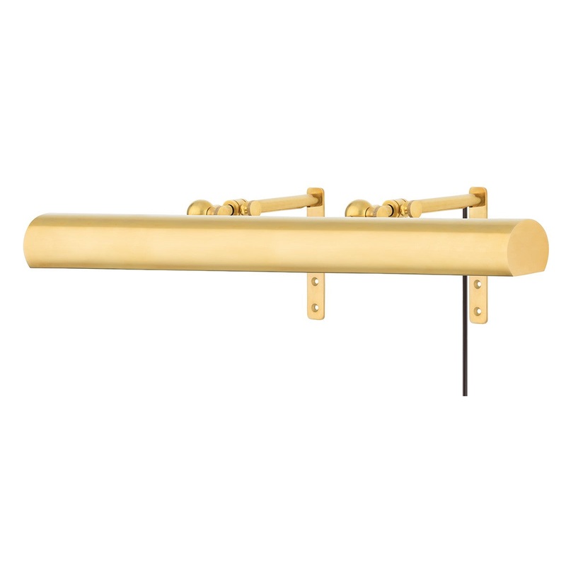 Hudson Valley 2424-AGB Vernon Three Light Picture Light With Plug, Aged Brass
