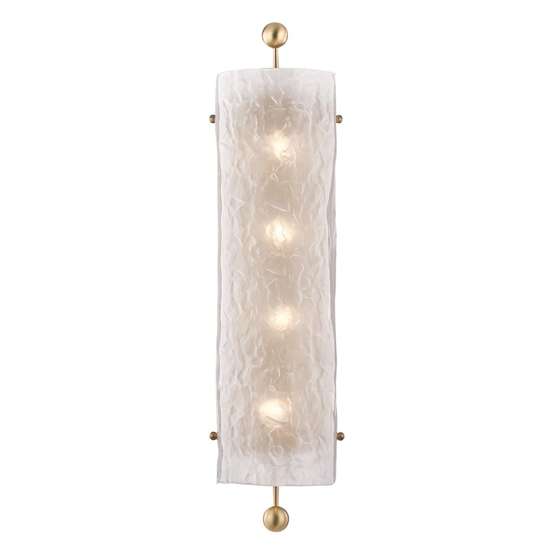 Hudson Valley 2427-AGB Broome Four Light Wall Sconce, Aged Brass
