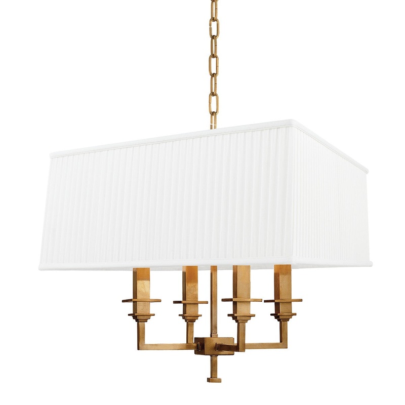 Hudson Valley 244-AGB Berwick Four Light Chandelier, Aged Brass (Discontinued)