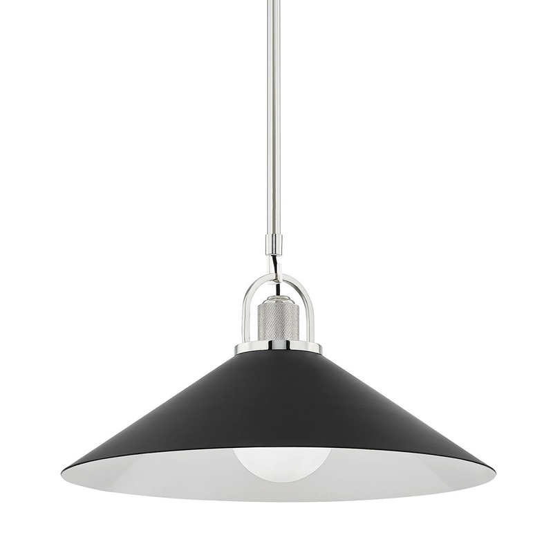 Hudson Valley 2620-PN/BK Syosset One Light Pendant, Polished Nickel/Black (Discontinued)