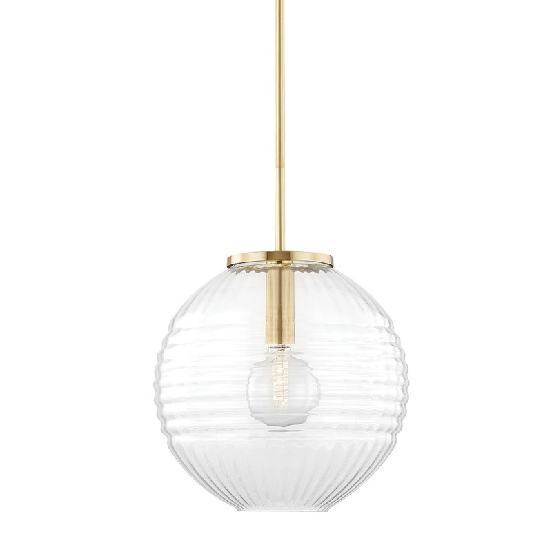 Hudson Valley 2717-AGB Bay Ridge One Light Pendant, Aged Brass