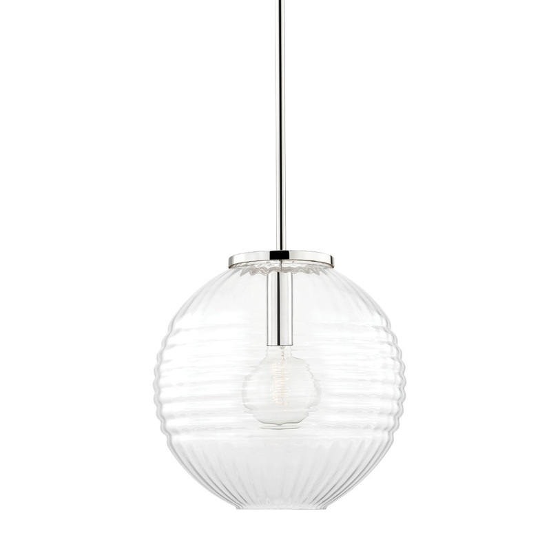 Hudson Valley 2717-PN Bay Ridge One Light Pendant, Polished Nickel (Discontinued)