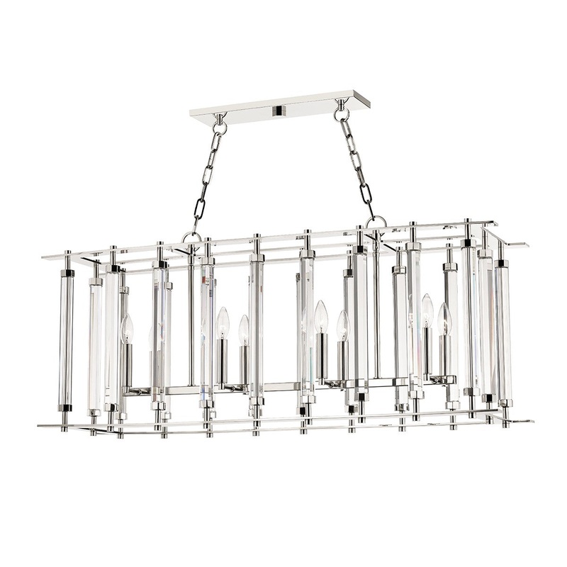 Hudson Valley 2842-PN Haddon Eight Light Island Pendant, Polished Nickel (Discontinued)