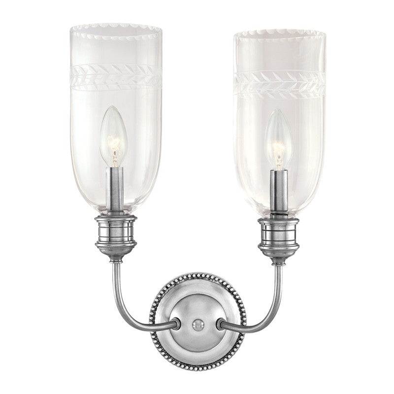 Hudson Valley 292-PN Lafayette Two Light Wall Sconce, Polished Nickel (Discontinued)