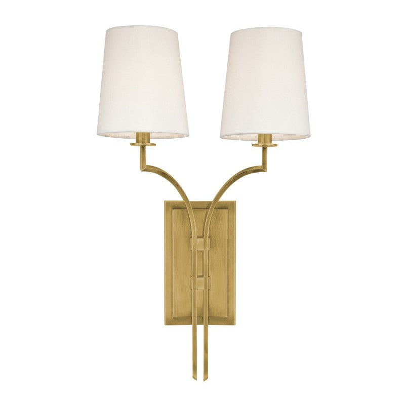 Hudson Valley 3112-AGB Glenford Two Light Wall Sconce, Aged Brass