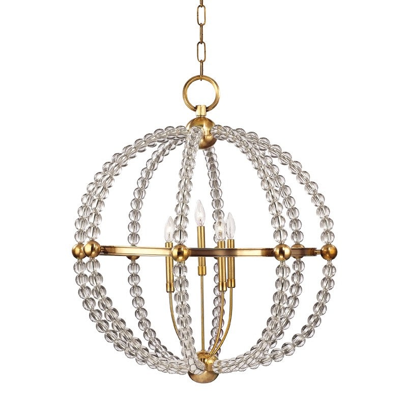 Hudson Valley 3130-AGB Danville Five Light Chandelier, Aged Brass (Discontinued)