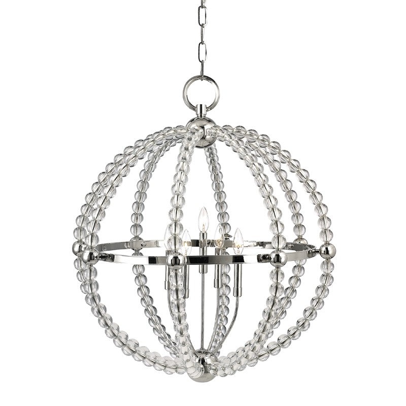 Hudson Valley 3130-PN Danville Five Light Chandelier, Polished Nickel (Discontinued)