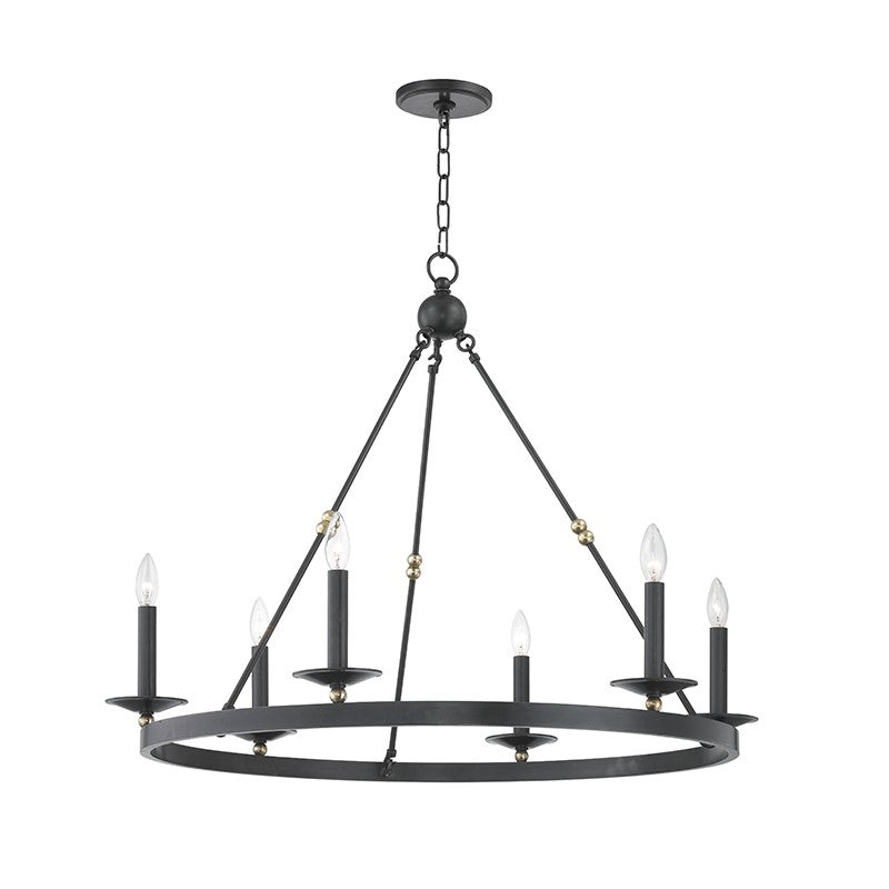 Hudson Valley 3206-AOB Allendale Six Light Chandelier, Aged Old Bronze
