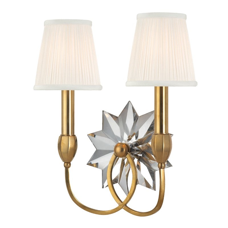 Hudson Valley 3212-AGB Barton Two Light Wall Sconce, Aged Brass