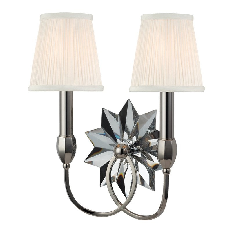 Hudson Valley 3212-PN Barton Two Light Wall Sconce, Polished Nickel (Discontinued)