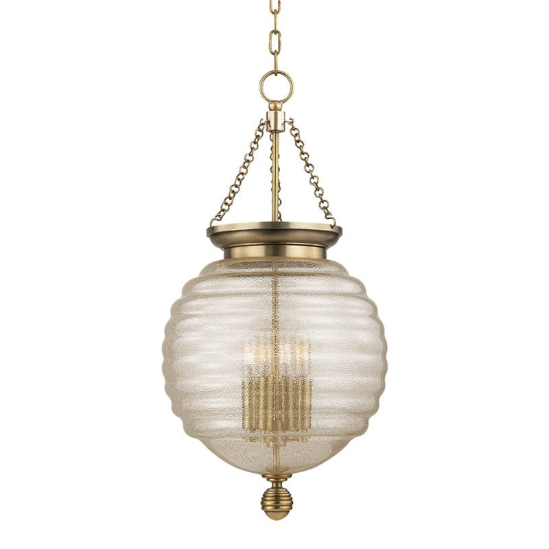 Hudson Valley 3214-AGB Coolidge Four Light Pendant, Aged Brass