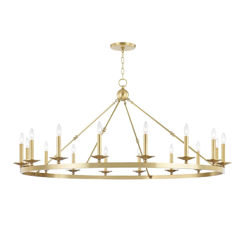 Hudson Valley 3216-AGB Allendale 16 Light Chandelier, Aged Brass