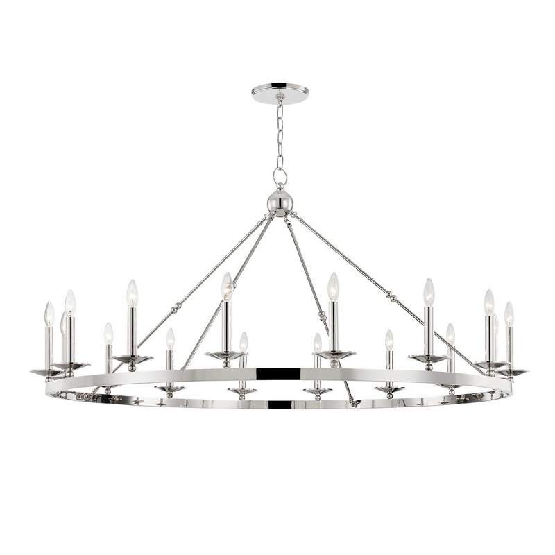 Hudson Valley 3216-PN Allendale 16 Light Chandelier, Polished Nickel