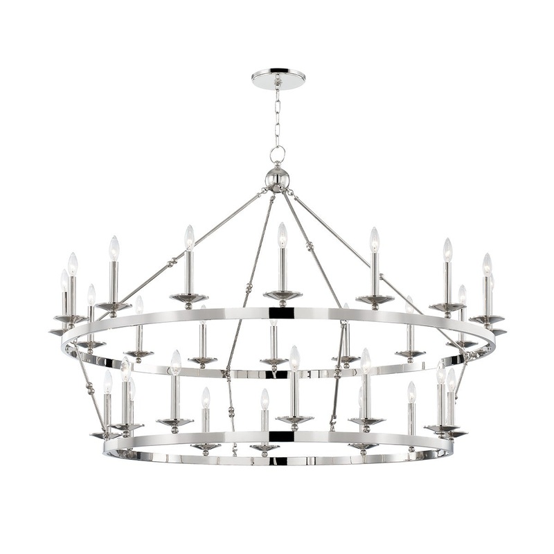 Hudson Valley 3228-PN Allendale 28 Light Chandelier, Polished Nickel