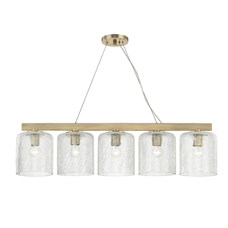 Hudson Valley 3240-AGB Charles Five Light Island Pendant, Aged Brass (Discontinued)
