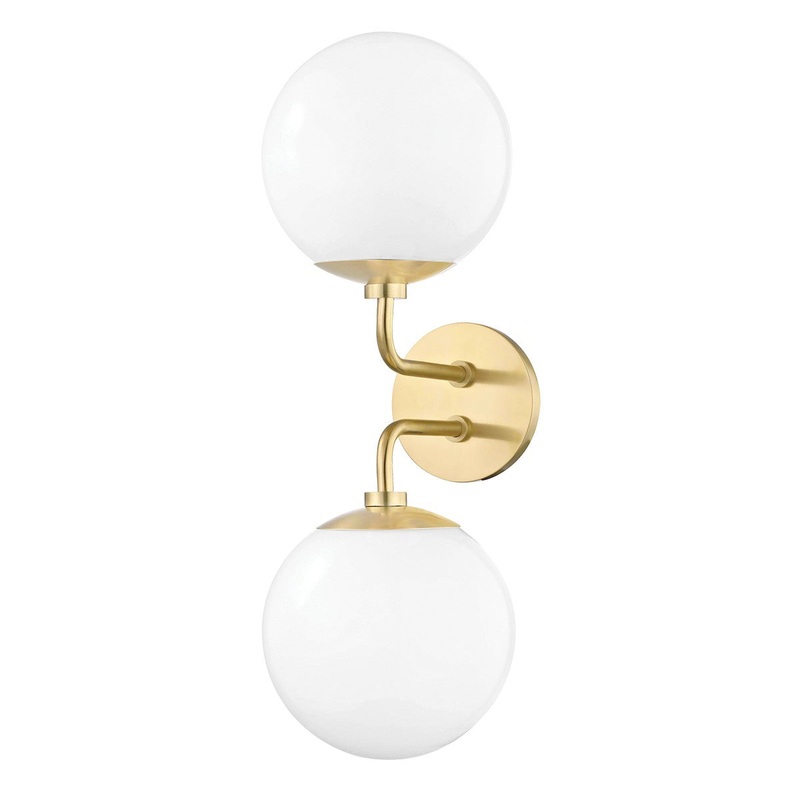 Mitzi H105102-AGB Stella Two Light Wall Sconce, Aged Brass