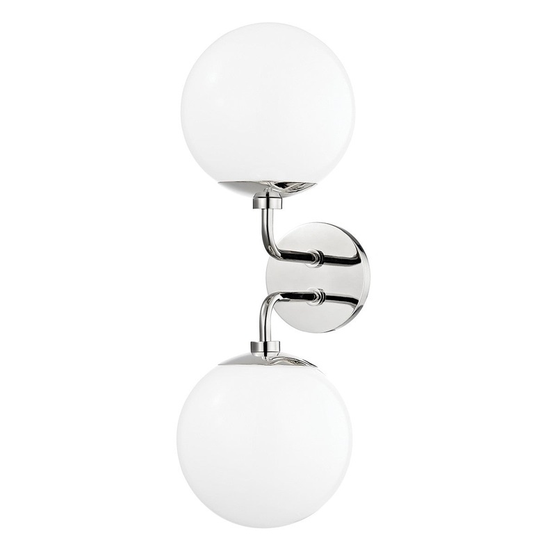 Mitzi H105102-PN Stella Two Light Wall Sconce, Polished Nickel