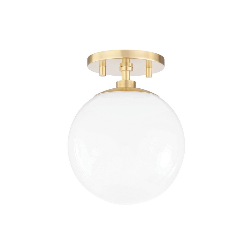 Mitzi H105601-AGB Stella One Light Semi Flush Mount, Aged Brass